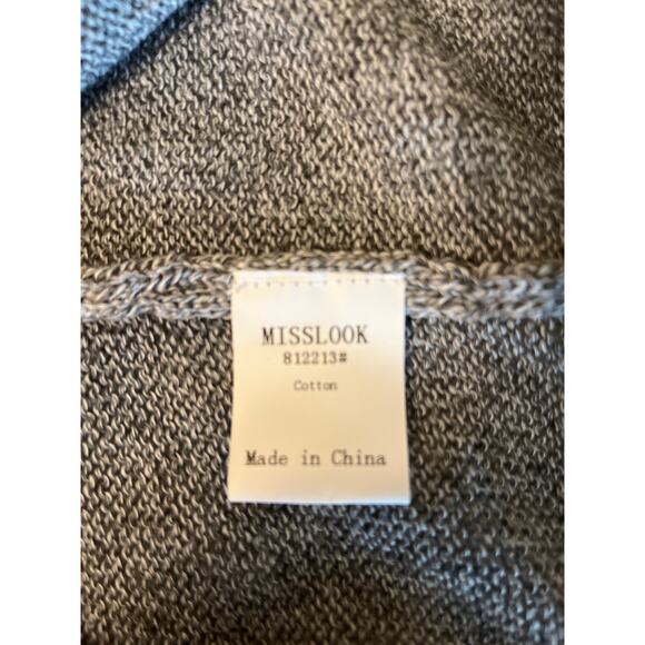 Miss Look Hooded Mini Sweater Dress in Gray/Black Size Medium - Picture 6 of 6